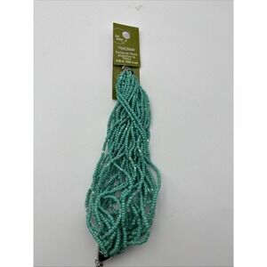 Bead Landing Turquoise Glass Seed Bead Bracelet Strand 210in Jewelry Making